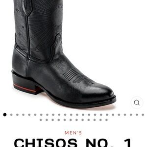 No. 1 Black Leather Men's Cowboy Boots